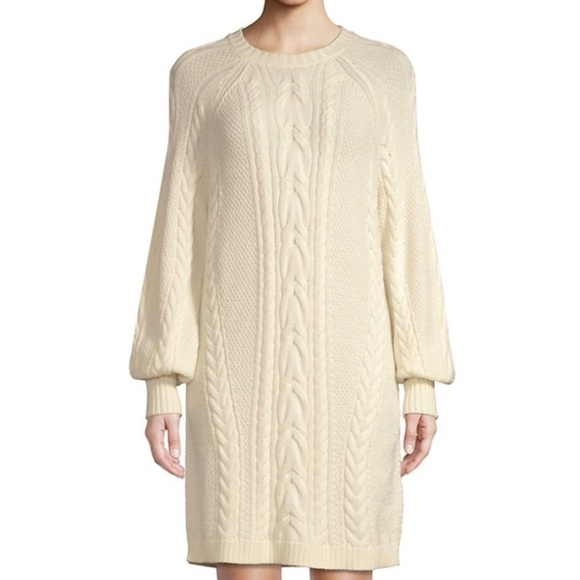 Polo Ralph Lauren Cable-Knit Sweater Dress Size Medium Crème - Picture 4 of 6